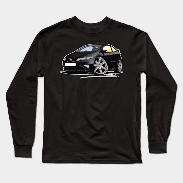 Honda Civic Type-R (FN2) Black Long Sleeve T-Shirt by y30man5